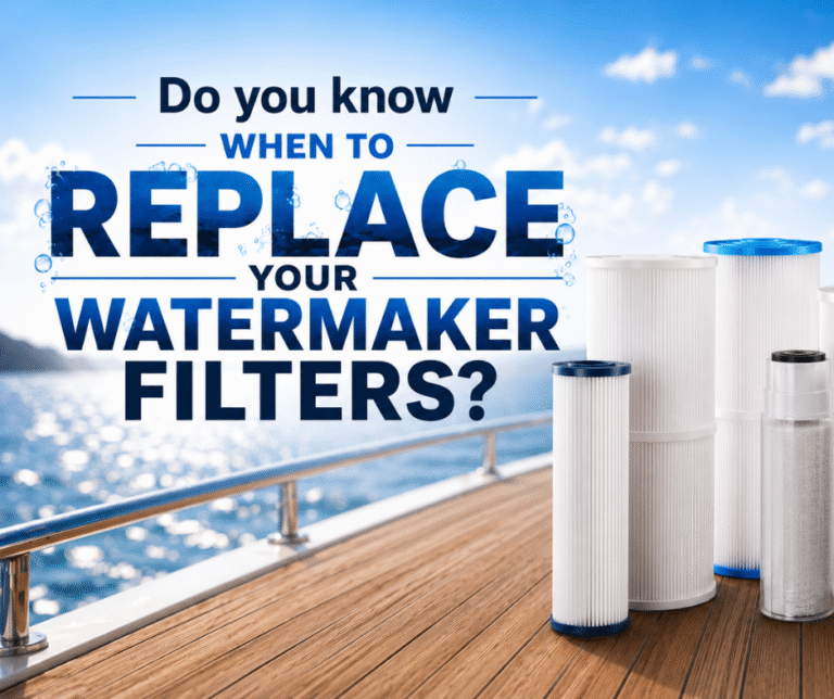 Image of watermaker filters on a boat